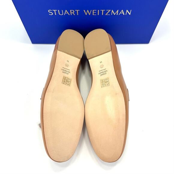 Stuart Weitzman Wylie Women Flat Loafer/Mule Size 11 Tan Luxe Leather Tassel New - Picture 6 of 12